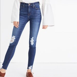 Madewell 9” High Rise Skinny Jean Destructed 29